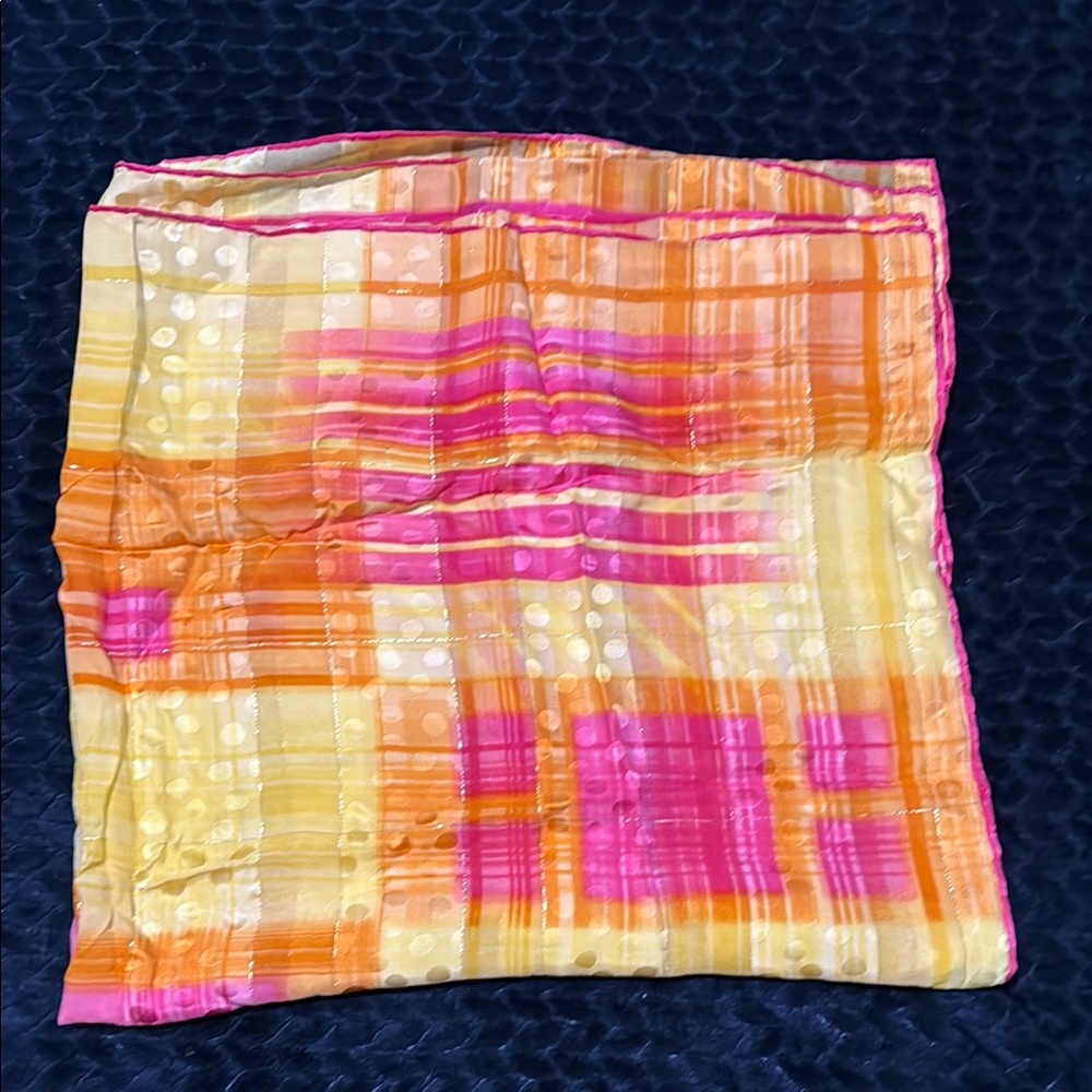 Colorful Plaid Silk Scarf